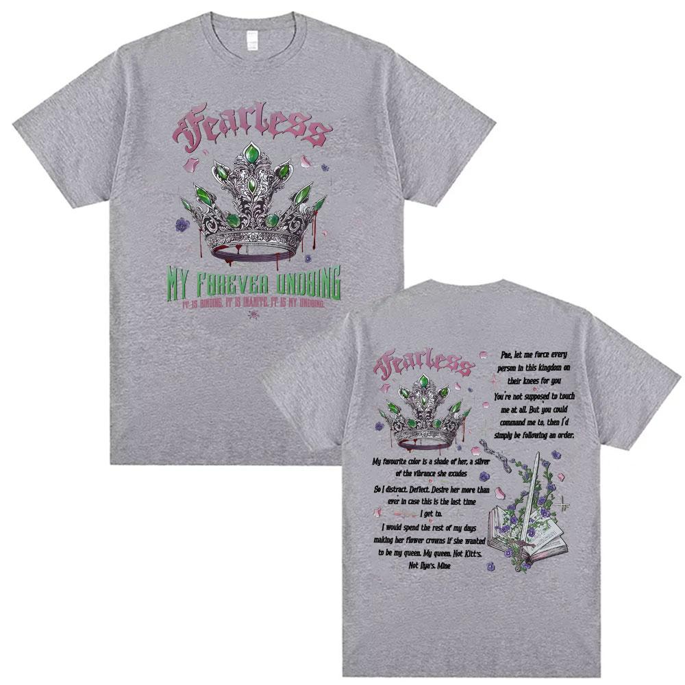 Fearless Bookish Graphic Tshirts Powerless Series Outfit T Shirt Men Women Vintage 90s Summer 100 Cotton T Shirts Streetwear