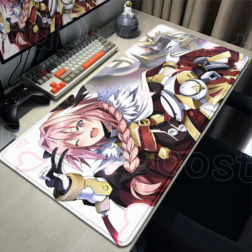 Large Anime E-sprt Gaming Mouse Pad HD Printing Computer Keyboard Mats PC Rubber Accessories 900x400mm Fate Astolfo Anime Carpet