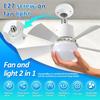 LED Ceiling Fan Light E27 Base Lamp Silent with Remote Dimmable Speed Change 3 Colors for Living Room, Study, Household Use