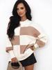 2025 Women's European & American Plaid Color Block Round Neck Sweater: Autumn/Winter Loose Drop Shoulder Knit Pullover