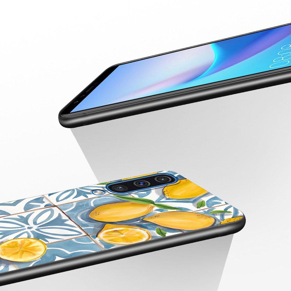 Mediterranean Lemon Case for Samsung Galaxy A10s A50 A50s A02s A03s A20 A30 A20e A70 A70s A20s A30s A10 TPU Black Phone Cover