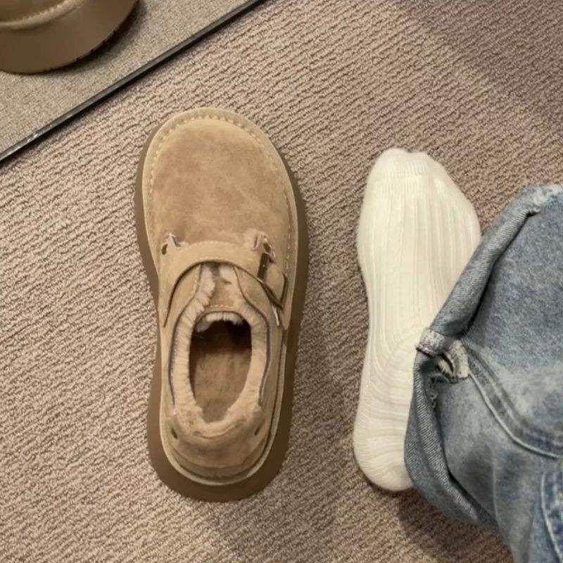 

Платформенные туфли-бини женские осенне-зимние бархатные женские сноубутсы лоферы хлопковые туфли 2025 новые однопедальные биркенштоки 40