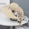 Sun Protection Straw Beach Hat Large Capacity Tote Bag Portable Beach Bag  Travel Outdoors