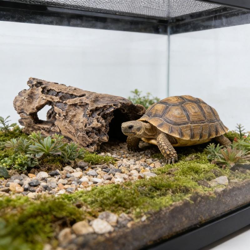 Caverna Esconderijo para Répteis Abrigo de Casca Natural para Tartaruga Lagarto Gecko Escorpião Aranha Anfíbio Decoração de Terrário Habitat Escalada