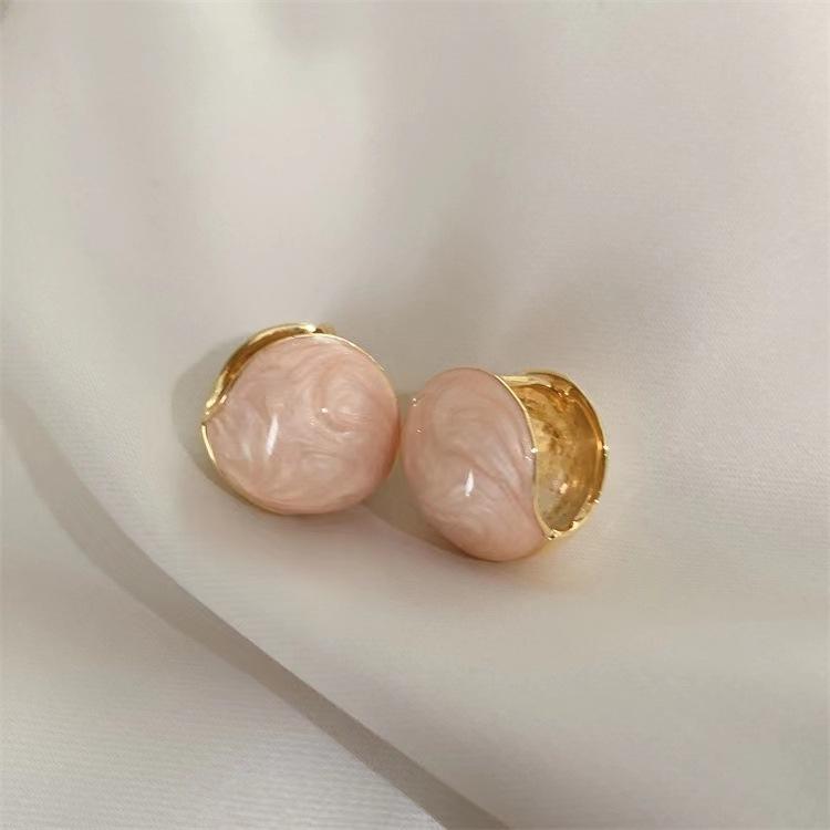 

Круглые французские серьги-капли с каплями масла, легкие, роскошные, темпераментные, высококлассного дизайна розовый