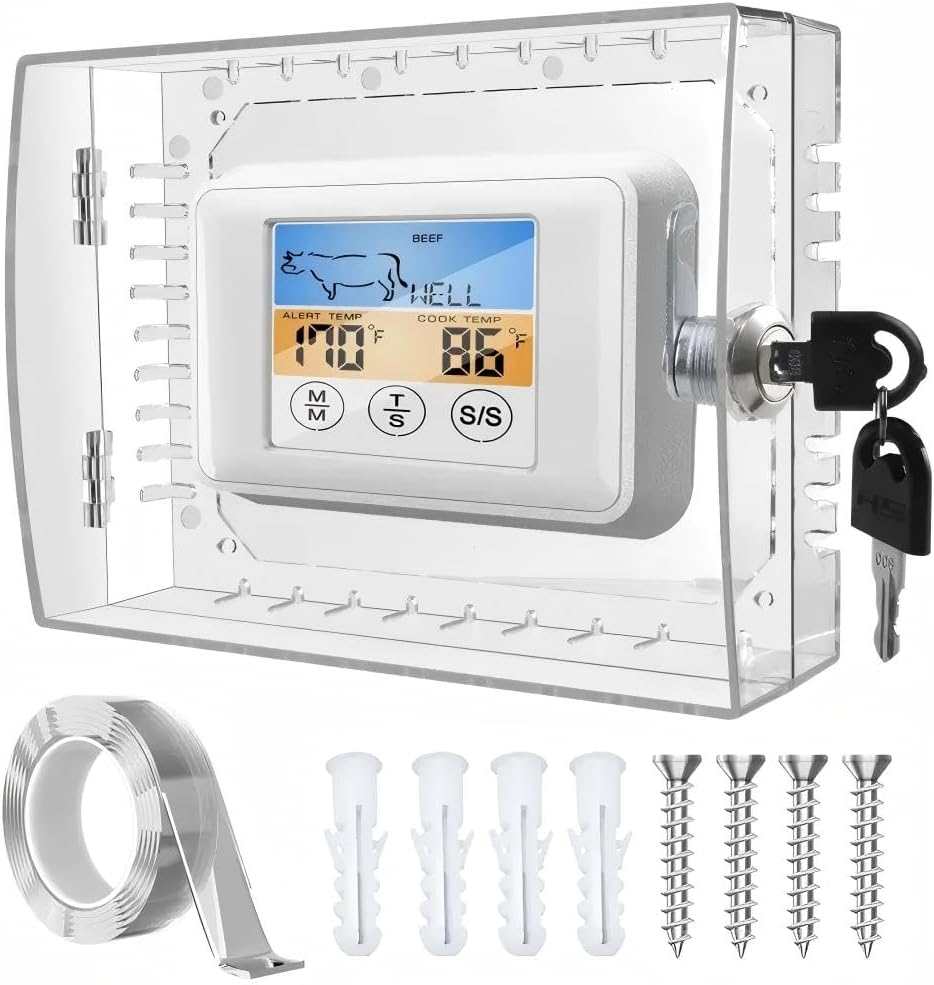 Cutie de blocare termostat cu cheie, Capac mare cu blocare pentru termostat de perete, Capac cutie de blocare AC se potrivește termostatelor de 5" Î x 7" L sau mai mici