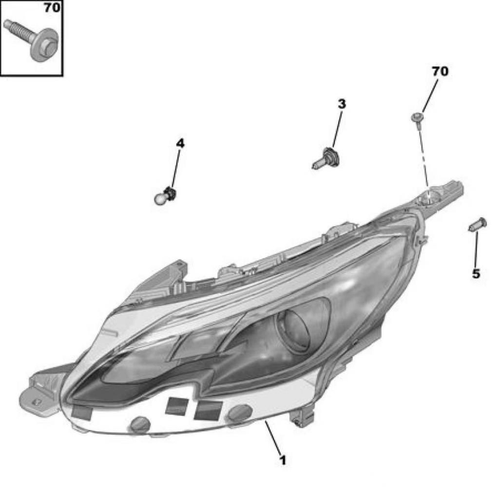 Peugeot 2008 (2018-2019) Front Headlight Assembly YL00594380/4180