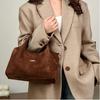 2025 New Large Capacity Suede Frosted Women's Handbag Retro Mom Bag Single Shoulder Crossbag Casual Simple Top-Handle Tote
