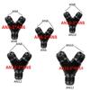 High Quality Y Block Adapter Fittings Adaptor AN4 AN6 AN8 AN10 Black Y Type Oil Pipe Joint Male Thread Fuel Hose Fitting