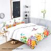 3-piece set of natural floral hummingbird pattern print (1 duvet cover+2 pillowcases, no core) soft and comfortable bedding set