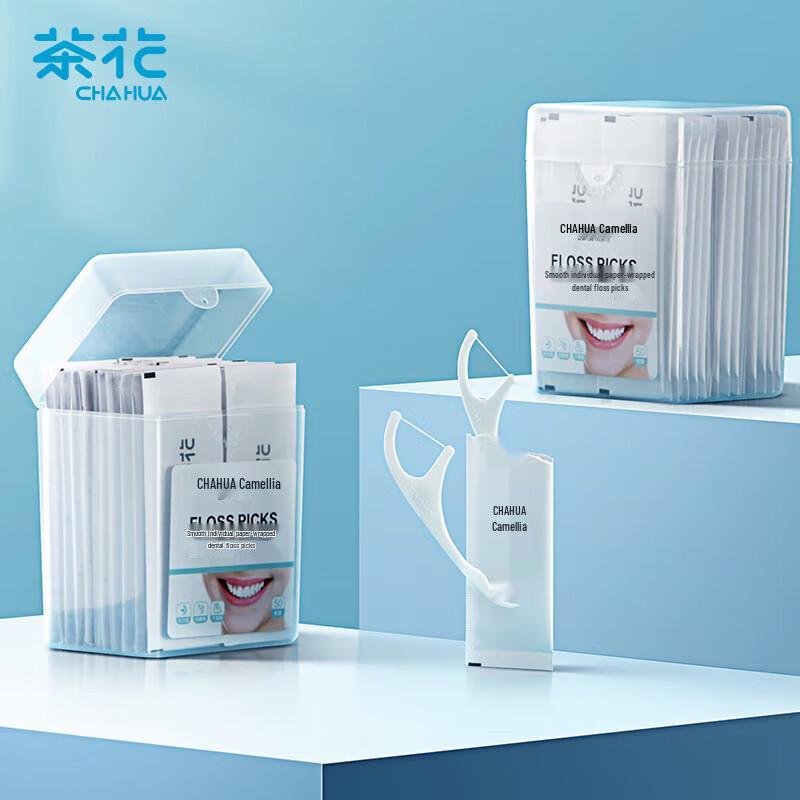 Chahua Individually Wrapped Dental Floss Picks, 50 pcs