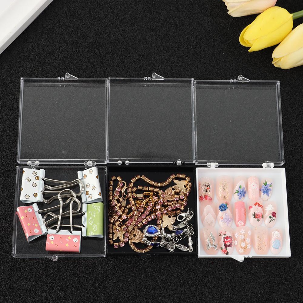 

Прозрачный многофункциональный контейнер для зажимов, ящик для хранения ювелирных изделий, настольный органайзер, коробка для ногтей