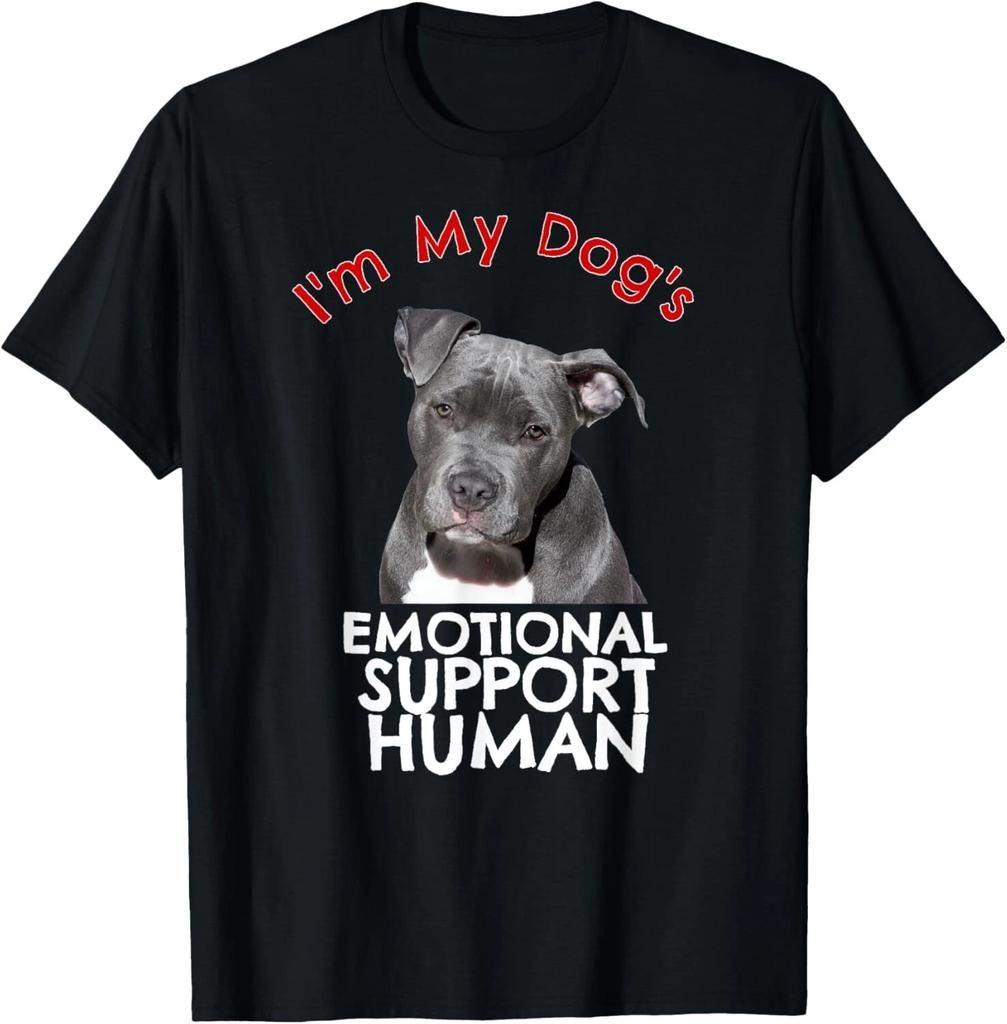 Pit Bull Dog Emotional Support Human Funny T-Shirt Tee Shirt Gift Unisex T-Shirt