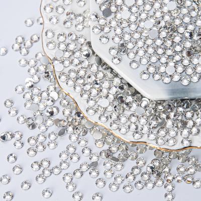 White/White Ab Silver Bottom Rhinestones 1440 Pcs, A Pack Of Glass Flat Bottom Nail Art, Crystal Diamond Diy Manicure Nail Art.