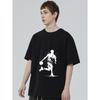 Black T-Shirt with Basketball Player Graphic Print for Casual Wear