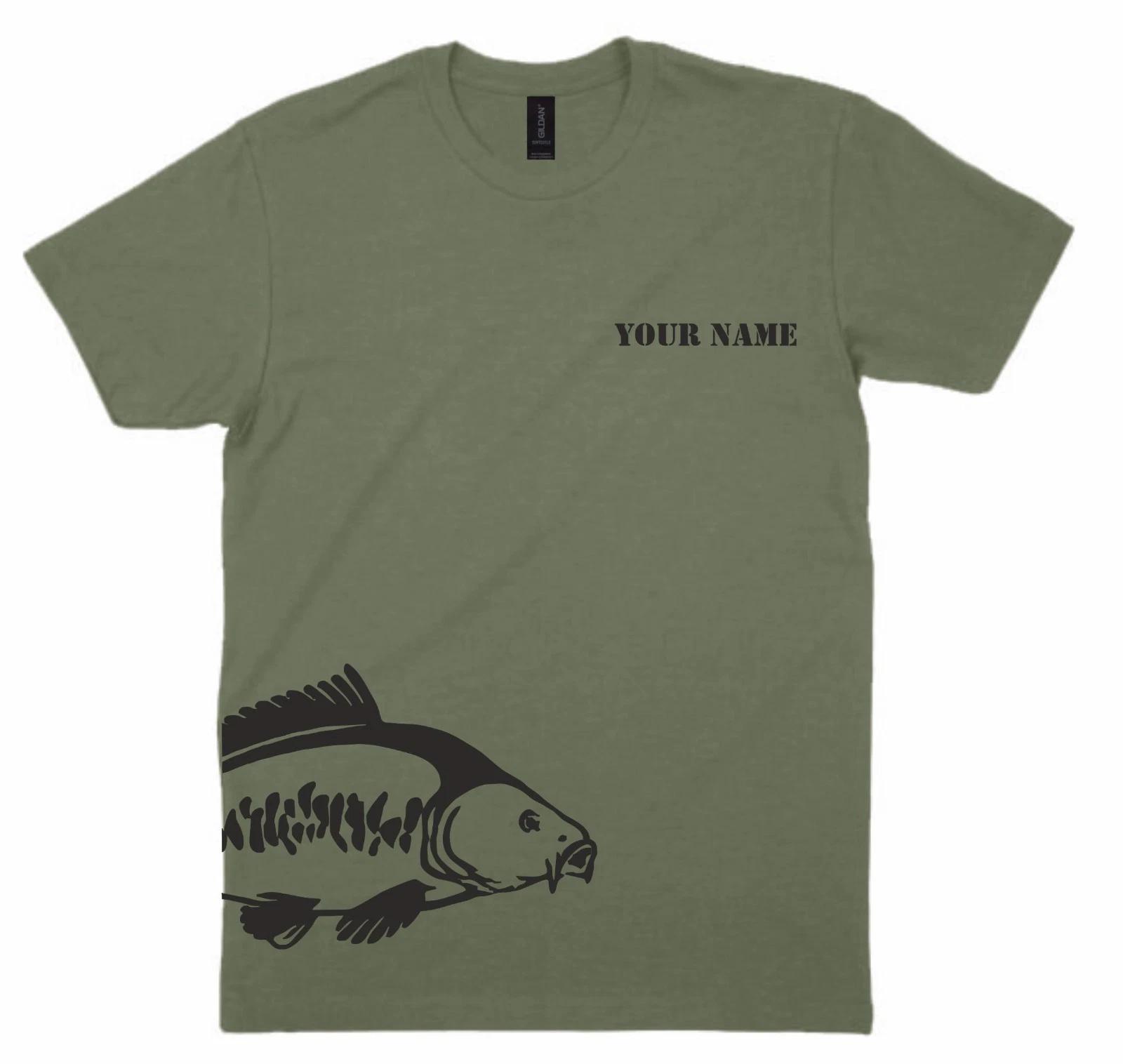 Personalised Carp Fishing T shirt Custom Name Angler Fisherman Gift 4XL