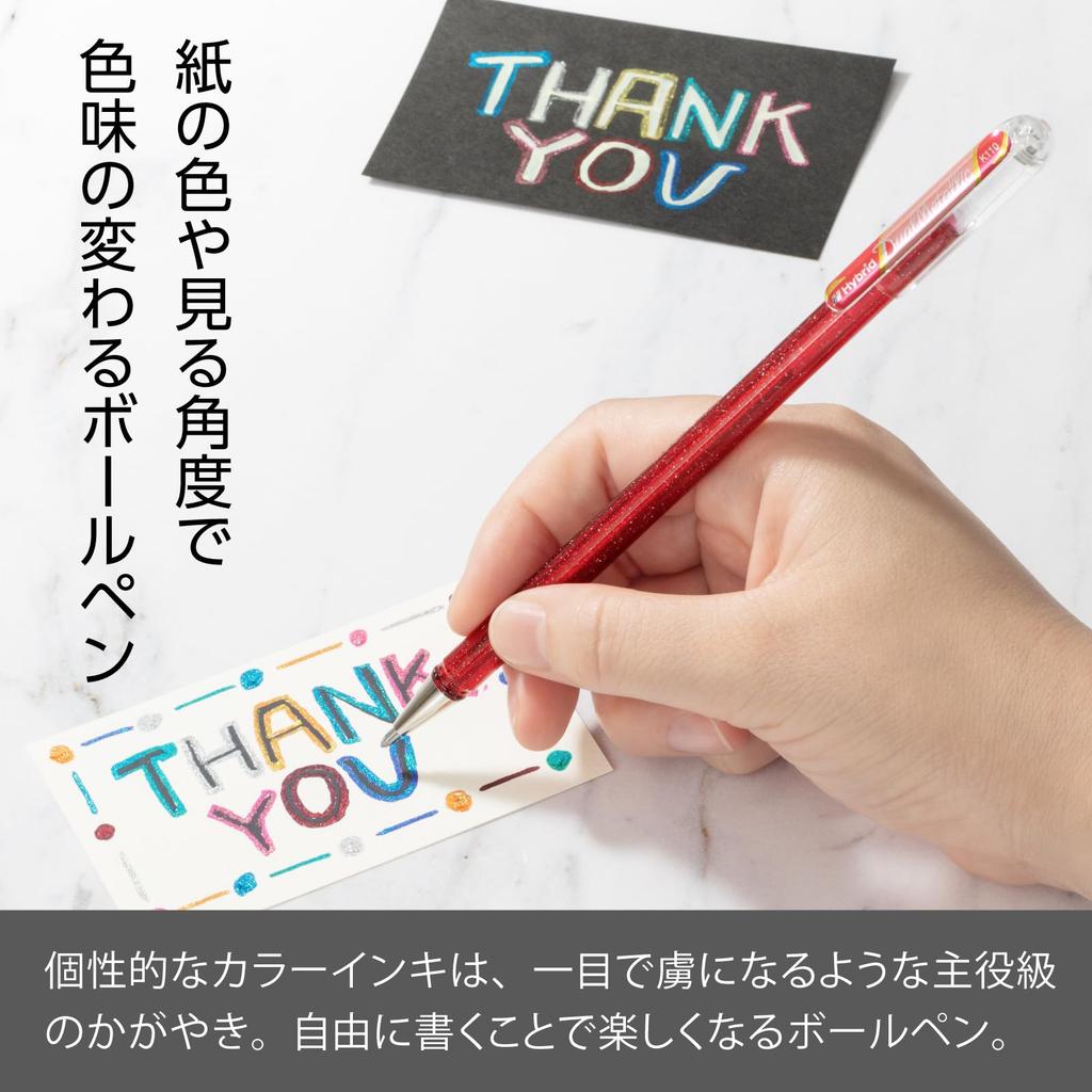 Pentel Ballpoint Dual Metallic Pink Metallic 10 Pen, + Pink, Pens, K110-DP(10)