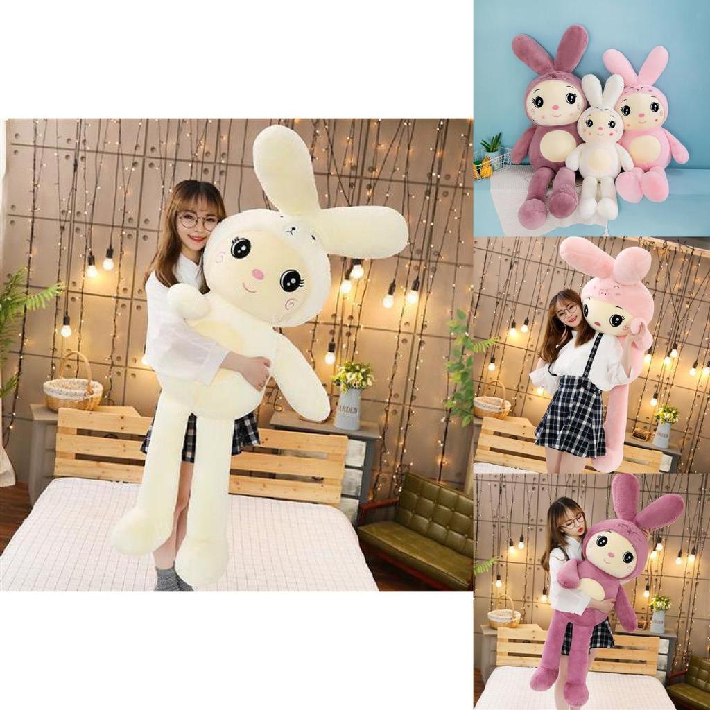 Large Plush Rabbit Toy Pillow Adorable Soft Stuffed Bunny Doll For Kids Gifts