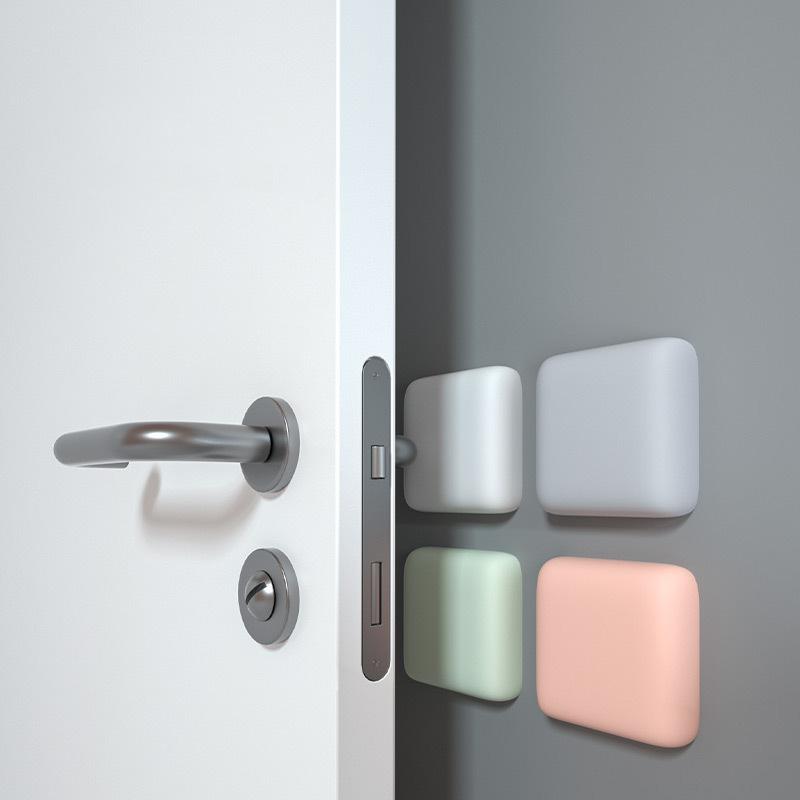 

5PCS Mute Door Stopper Wall Protector Silicone Door Handle Bumpers Self Adhesive Wall Protection Pad Round Square Doorstopper