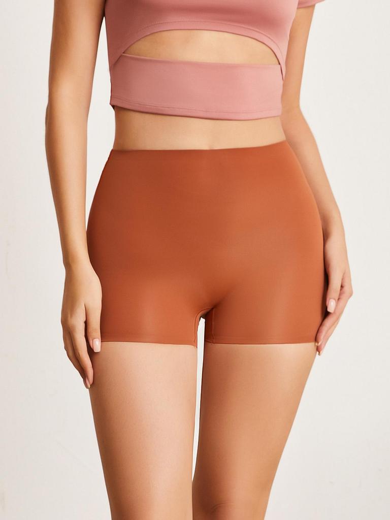 1pc High Waist Seamless Boxer Briefs For Women Boyshorts Soft Safety Panties Under the Skirts Underwear Anti-lighting No Rolling Shorts Lingerie