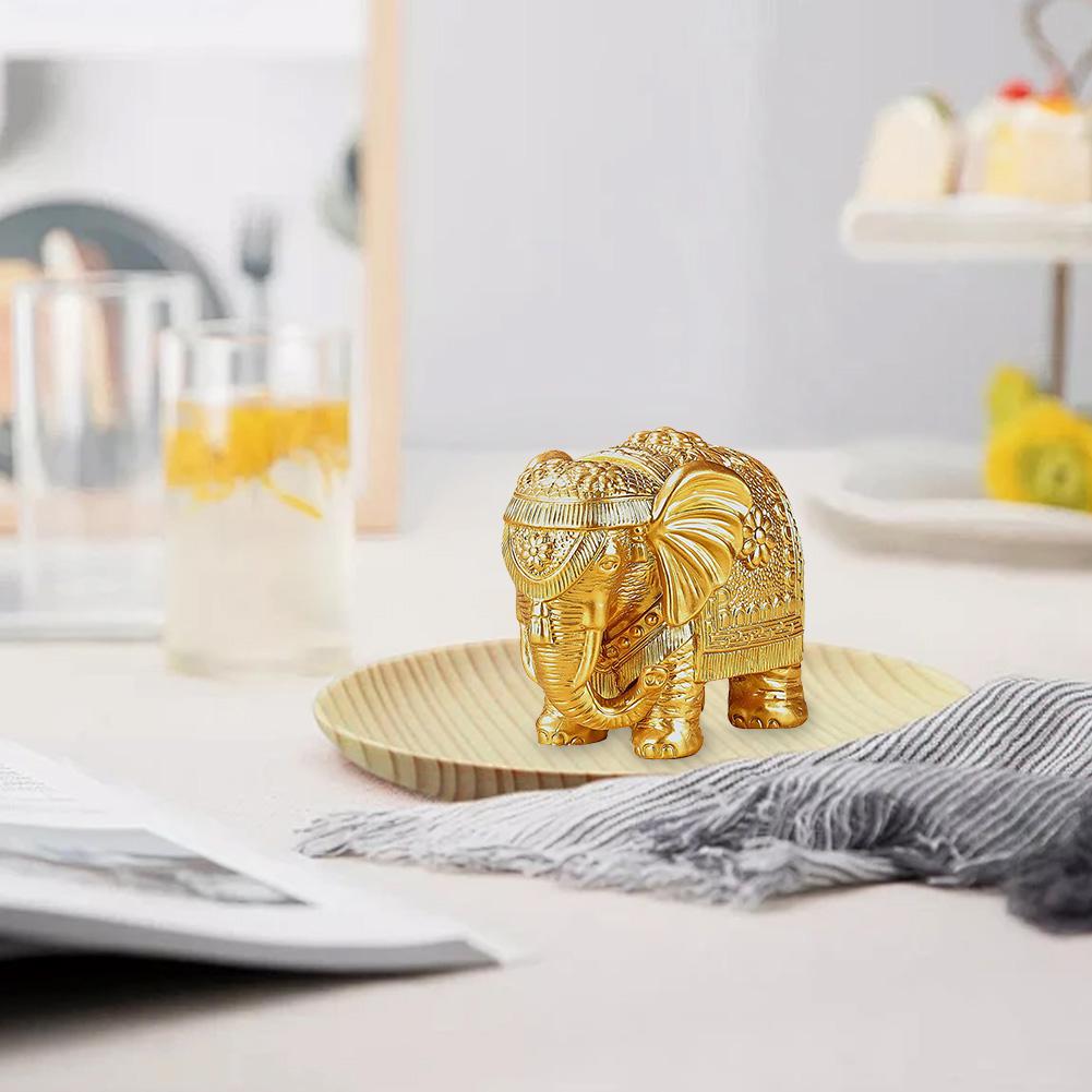 Gold Elephant Statue Large Gold Elephant Statue Home Office Decor Elephant Ornament Bookshelf TV Stand Decor Gifts for Women Mom