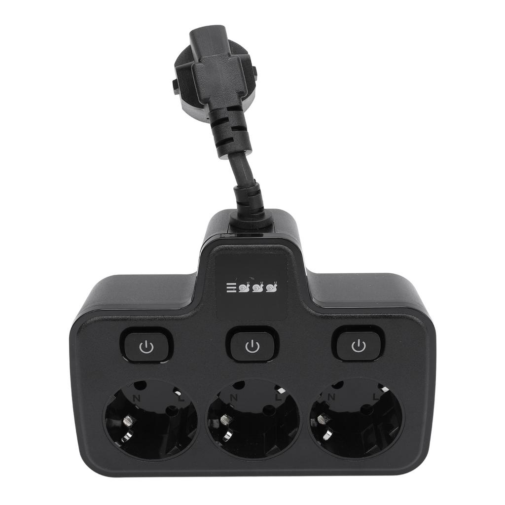 Power Socket with Independent   Multi Outlets Adapter 3 Way 2 Prong AC Grounding Outlet Extender