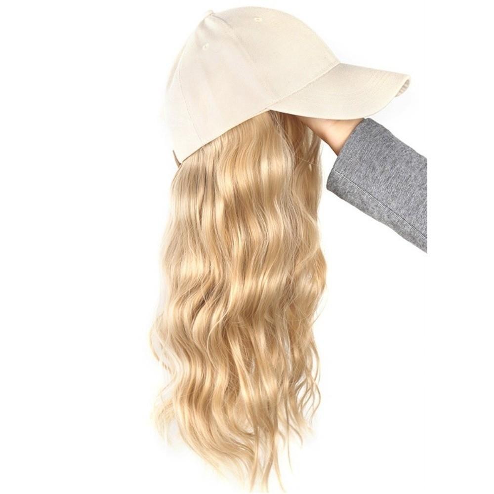 All-in-One Design Long Wavy Curly Hair Adjustable Baseball Cap Hair Extension  Daily Use
