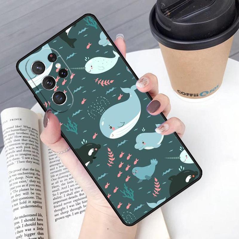 Baby Whale Phone Case Cover For Samsung Galaxy S24 S25 Ultra S21 S22 Ultra S10E Note 10 Plus Note 20 FE S23