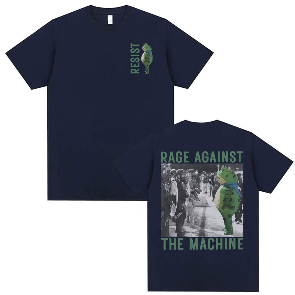 Rage Against The Machine Portland Frog T Shirt Funny Meme Tshirts Men Women Summer Cotton Loose Short Sleeve Tshirt Streetwear