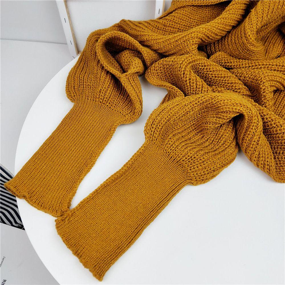 Long Sleeve Wrap Scarf Autumn Winter Shawl Scarf Korean Style Knitted Scarf Unisex Scarf Poncho
