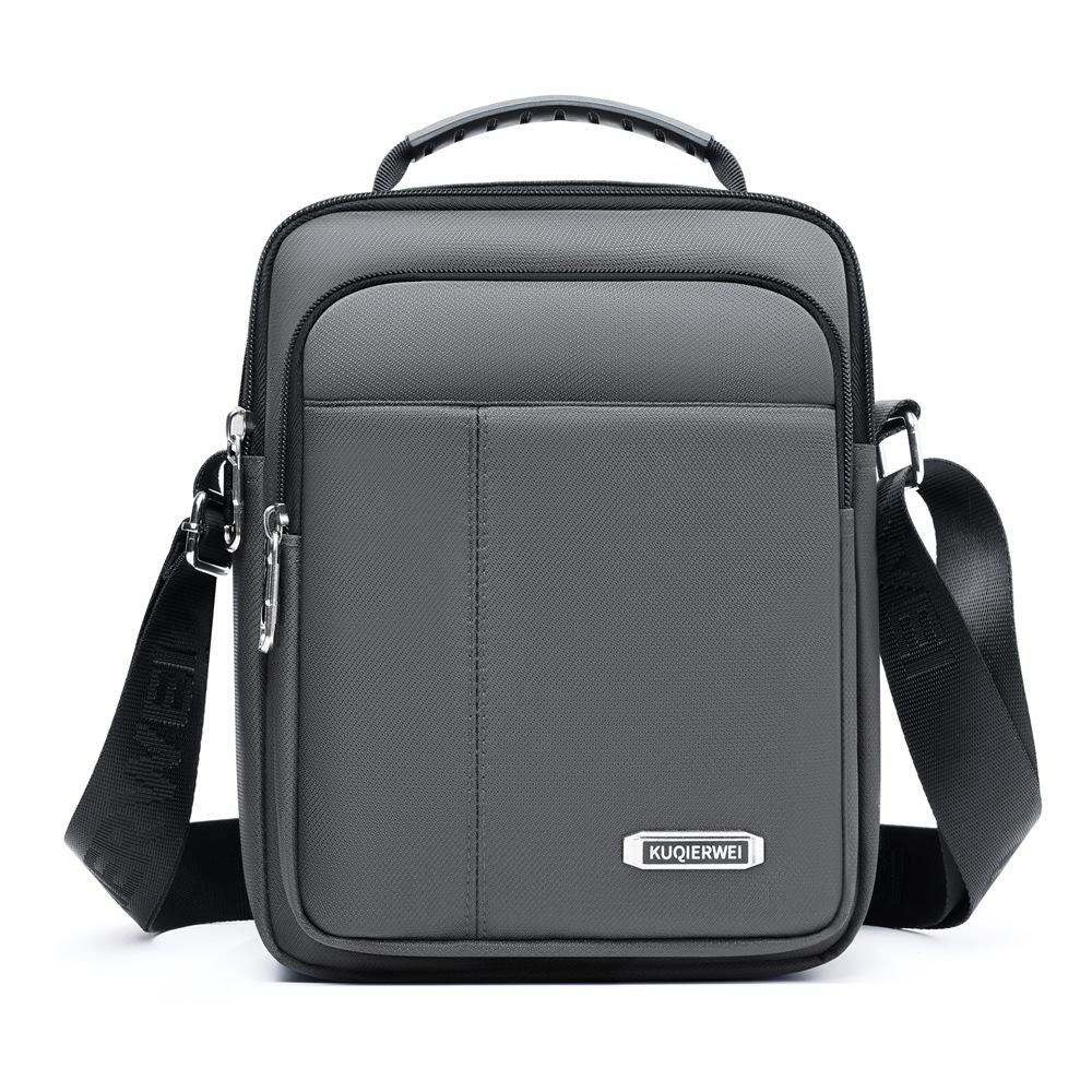 Waterproof Nylon Crossbody Bag for Men Casual Shoulder Messenger Bag with Handle and Zip