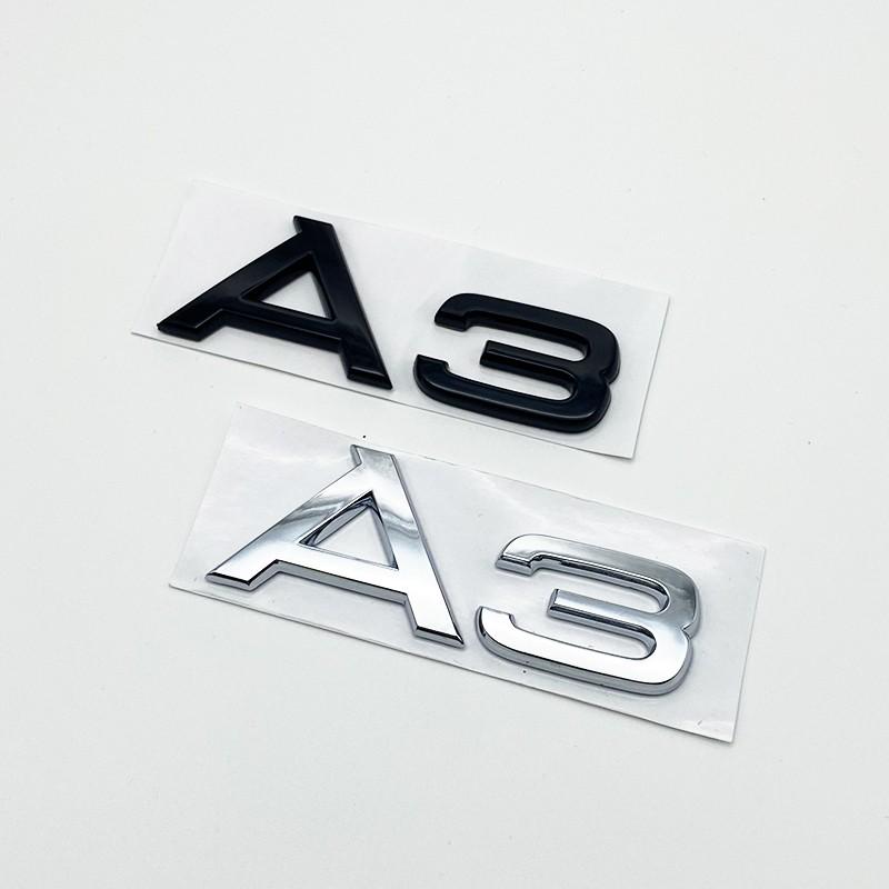 3D Flat Letters ABS Emblem 2.0TDI 35TFSI 40TFSI for Audi A3 S3 Car Trunk Lid Nameplate Badge Logo Sticker Chrome Glossy Black