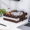 Woven Desktop Storage Basket for Cosmetics, Snacks, Keys, and Books