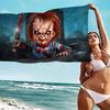 Klassischer Chucky Horrorfilm Anime Strand Schwimmtuch Weiches Saugfähiges Waschlappen Kindergeschenke Für Kinder Reise Camping Fitnessstudio