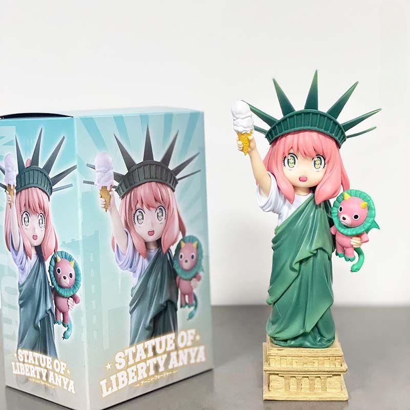 19cm Height Anya Cos Statue of Liberty Handcrafted Model Desk Ornament From Spy X Family