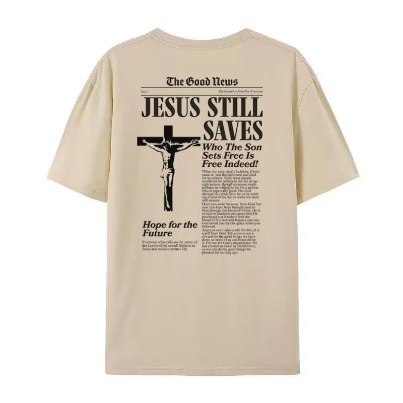 Women Retro Fashion Jesus Bible Verse TShirt Unisex Oversized Harajuku Streetwear Graphic Tees Christian Shirt Faith Tops Gifts