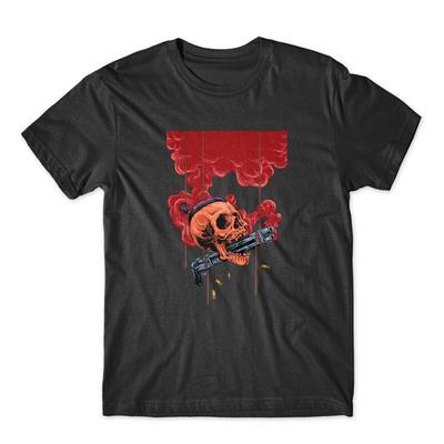 Skull and Gun T Shirt 100 Cotton Premium NEW