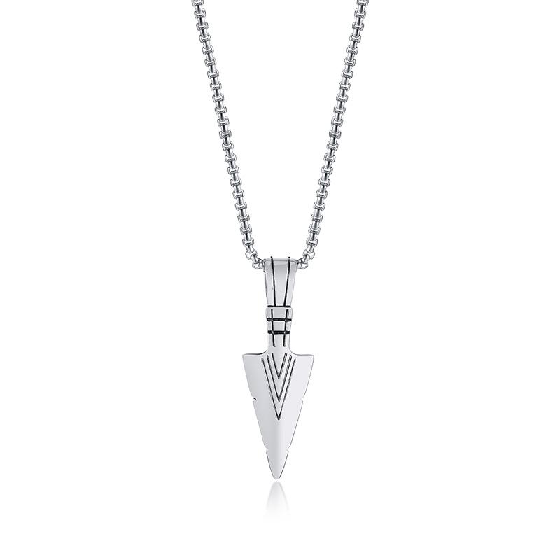 Heren Ketting, Pijlpunten Kunai Hanger, Roestvrij Staal Primitieve Stammen Speer Kettingen, Mannen Kunai Etnische Viking Ketting