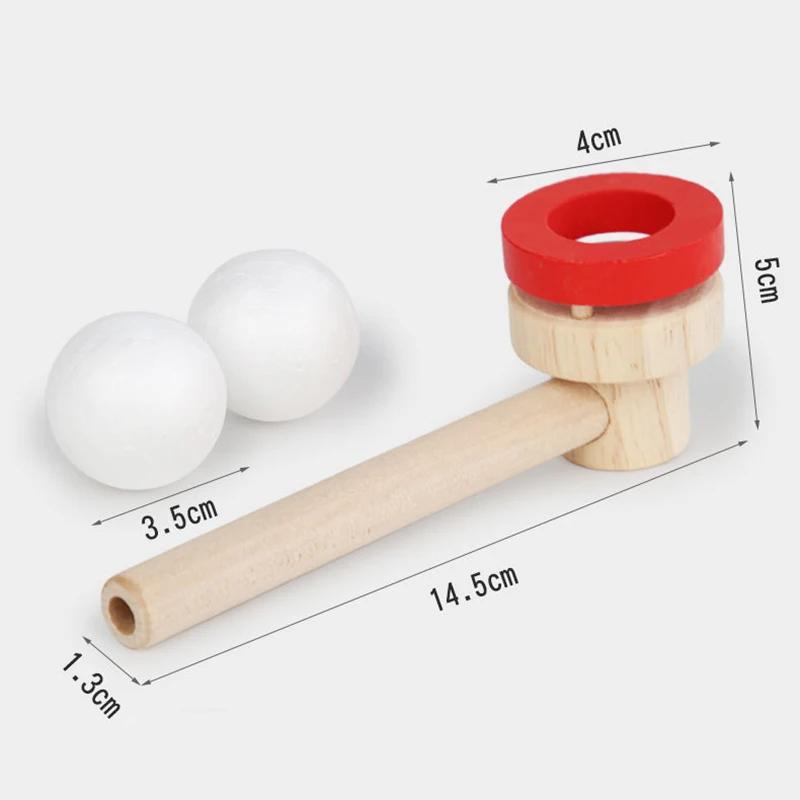 Juguetes de Madera Flotantes de Soplo de Bolas 3-6 Niños Entrenamiento Capacidad Pulmonar Tubo de Soplo Bola Juegos Educativos Niños Equilibrio Juguetes de Soplo