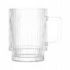 Kubek szklany prosty do kawy latte ryflowany 300ml 1szt Selena