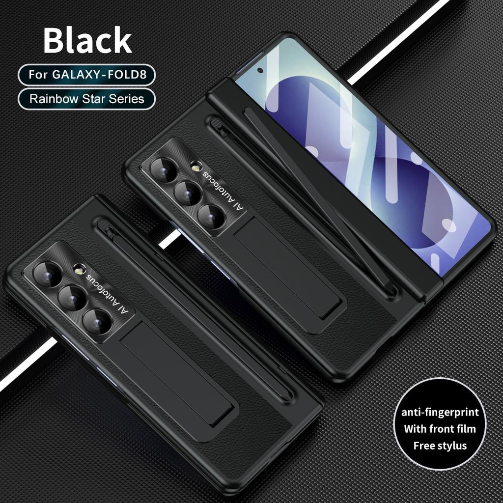 Phone Case For Samsung Galaxy Z Fold 8 7 6 5 4 3 TriFold Hinge Protection with Tempered Glass Film Kickstand S Pen Holder Cover