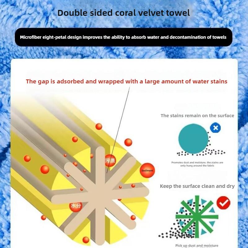 Thicken 600GSM Microfiber Towel Ultra-Soft Car Washing Cloth 40x40cm Scratch-Free Drying Cloth for Car Detailing Cleaning Rag