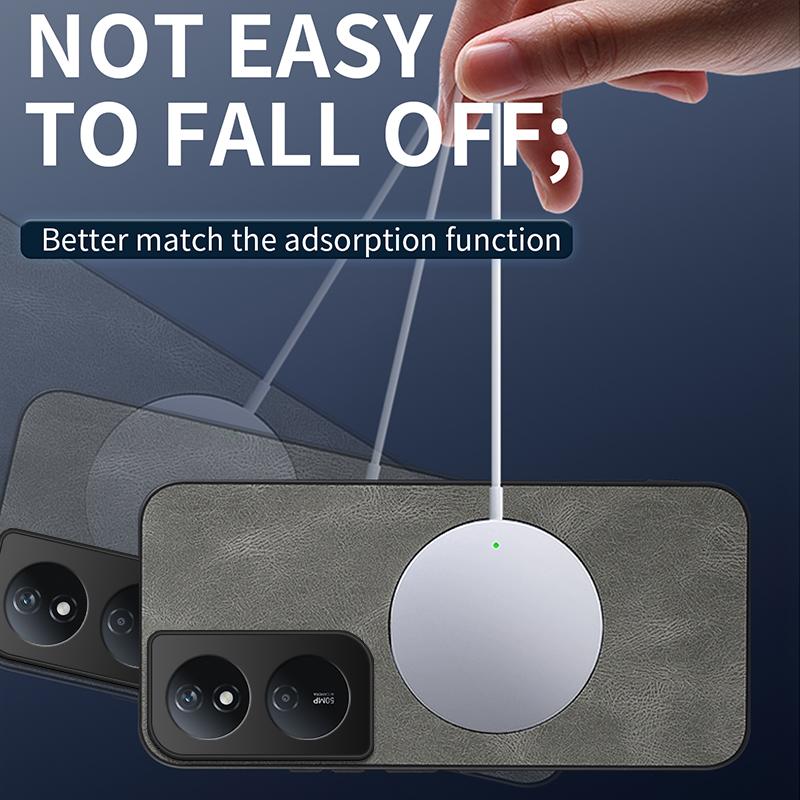 EUCAGR For Honor X7B/Honor X7B Case Simple Stylish Magnetic Suction Luxury PU Leather Skin-friendly Anti-drop Back Cover