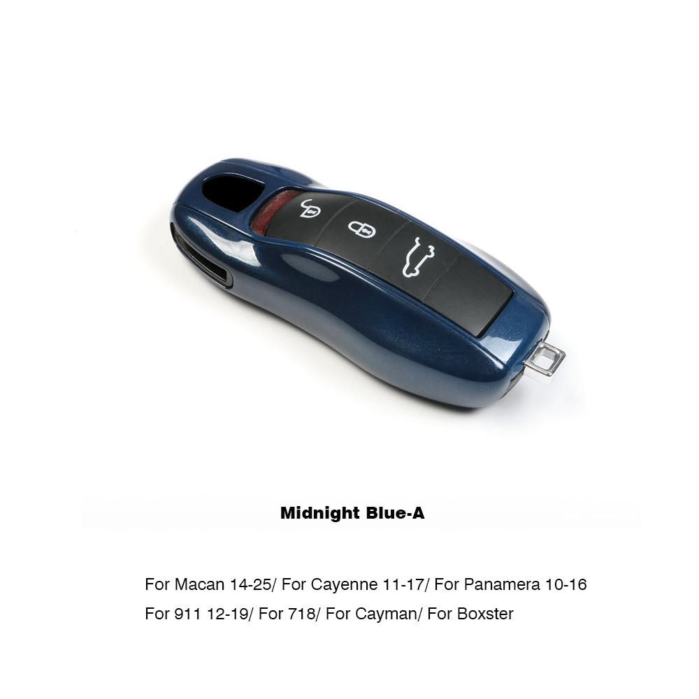 Étui de clé de voiture Couleur Bleu Saphir Pour Porsche Mancan Panamera Cayenne 718 911 Boxster Cayman Coque de remplacement pour clé Kit