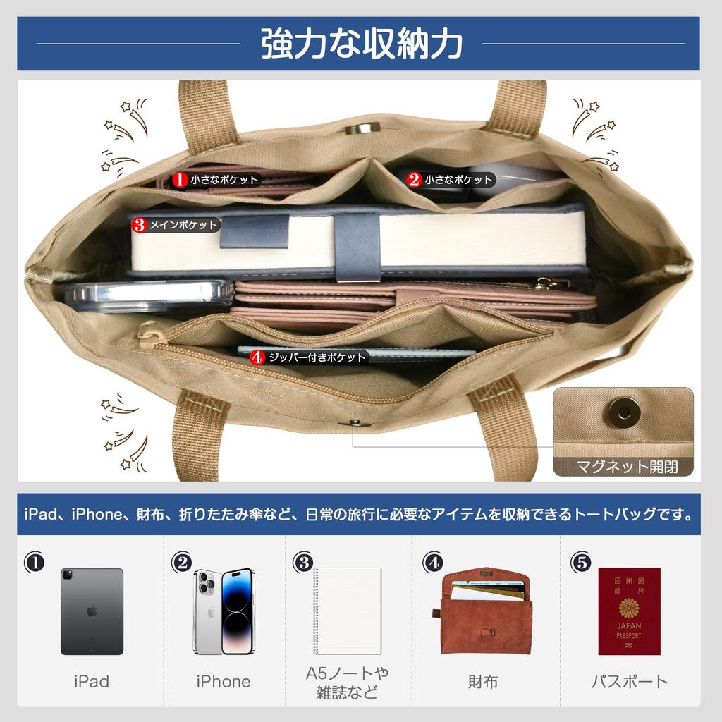 Ganve Felt Tote Bag, Large Capacity, Lightweight, Freestanding, and Self-Standing, for Women, Tote Organizer, Inner Bag, Handbag Accessory, Black