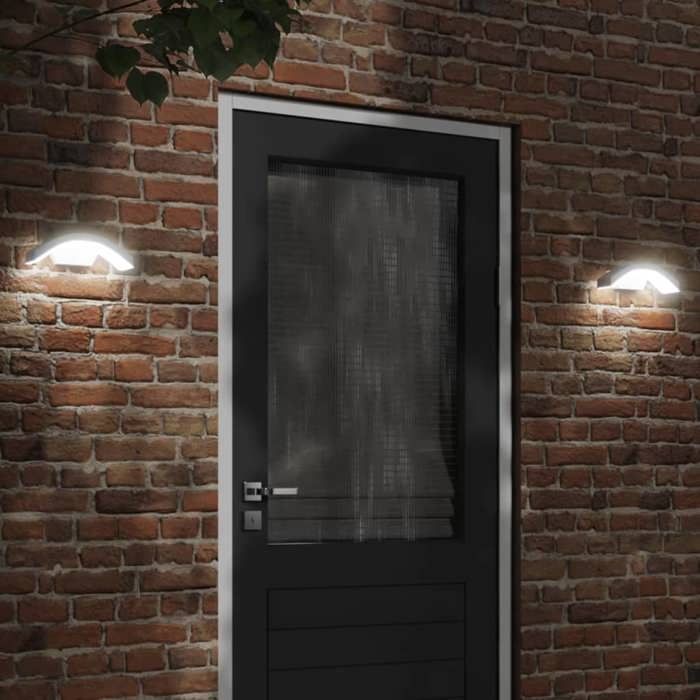 VidaXL Appliques murales LED d'extérieur 2 pcs blanc, éclairage mural LED d'extérieur, lampe murale de jardin, applique 4006281