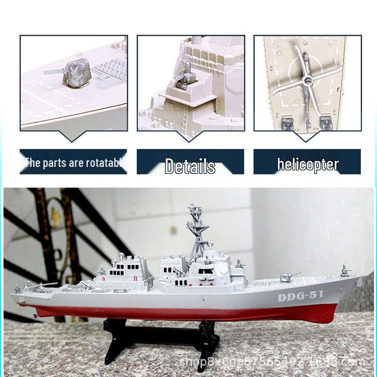 Mini Military Warship Toy Set: Battleship, Destroyer, Submarine, Aircraft Carrier Sand Table Ornament for Kids
