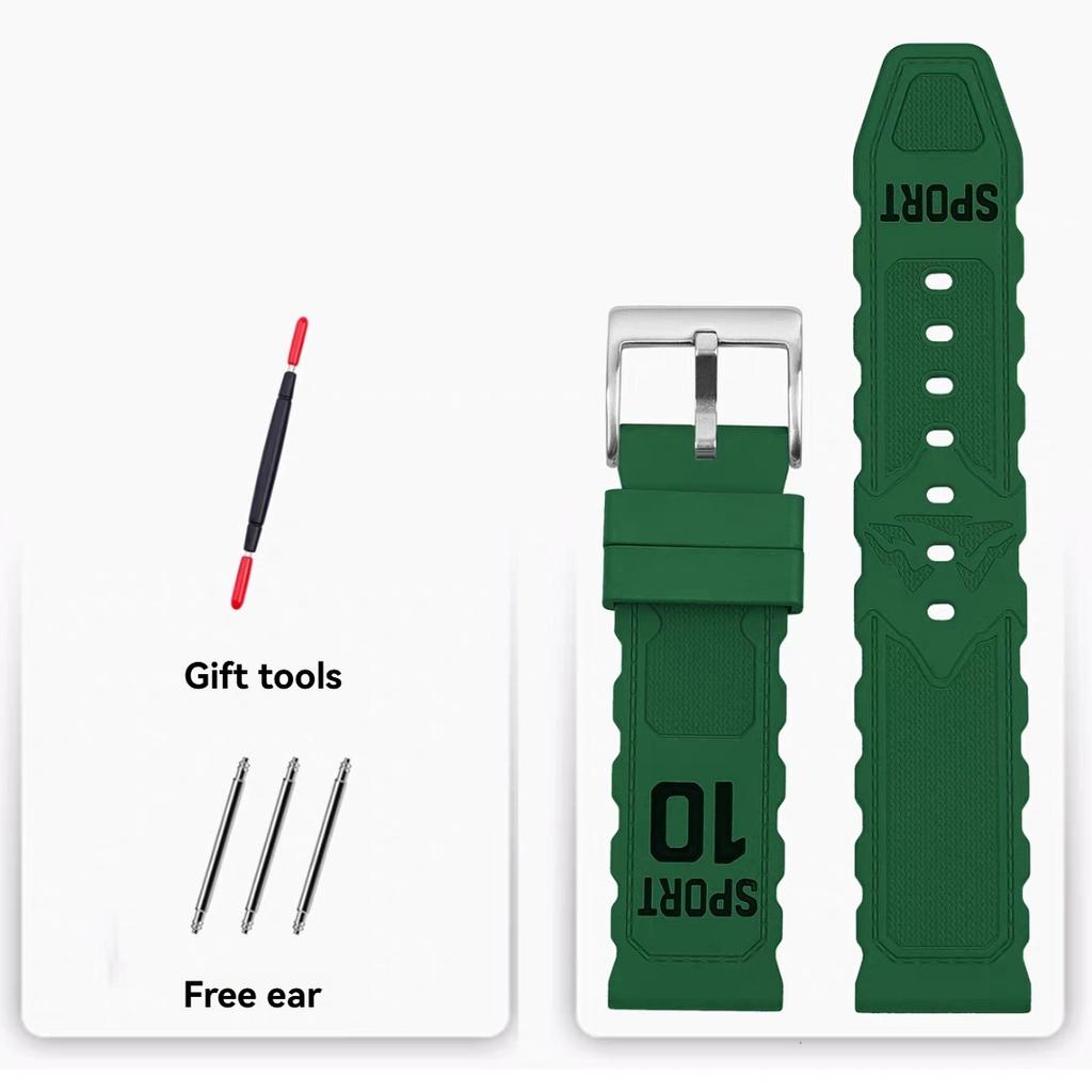 20mm 22mm FKM Rubber Watchband for Omega Panerai Tudor Tissot Seiko IWC Watch Rubber Wristband Waterproof Fluororubber Strap