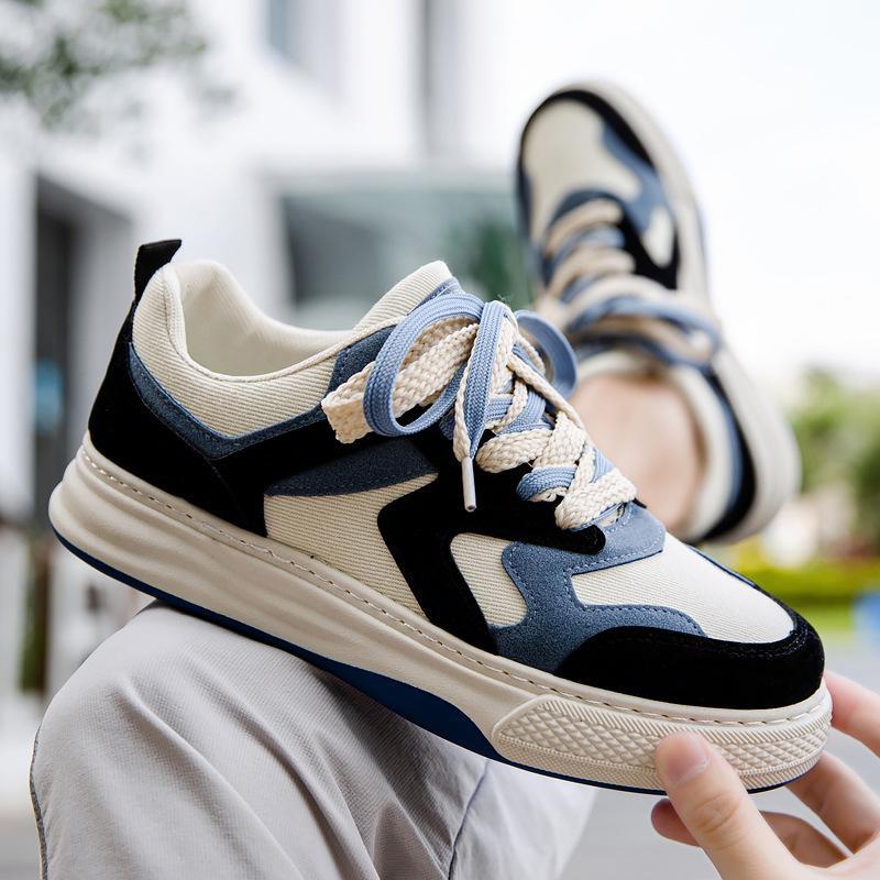 2024 Autumn Trendy Men's Thick-Soled Korean Style Casual Canvas Sneakers