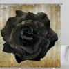 Purple Rose Shower Curtain Retro Floral Shower Curtains Waterproof Gold Classical Chic Elegant Flowers Vintage Bathroom Curtains